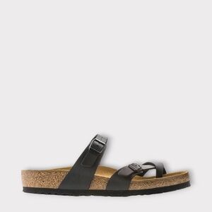 Unisex Birkenstock Mayari Birko-Flor Slide Sandals in Black. 0071791